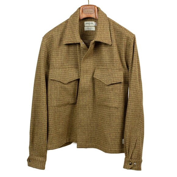 BNWOT - Paratodo London 68 jacket in olive and brown houndstooth wool - MiUSA - Picture 1 of 10